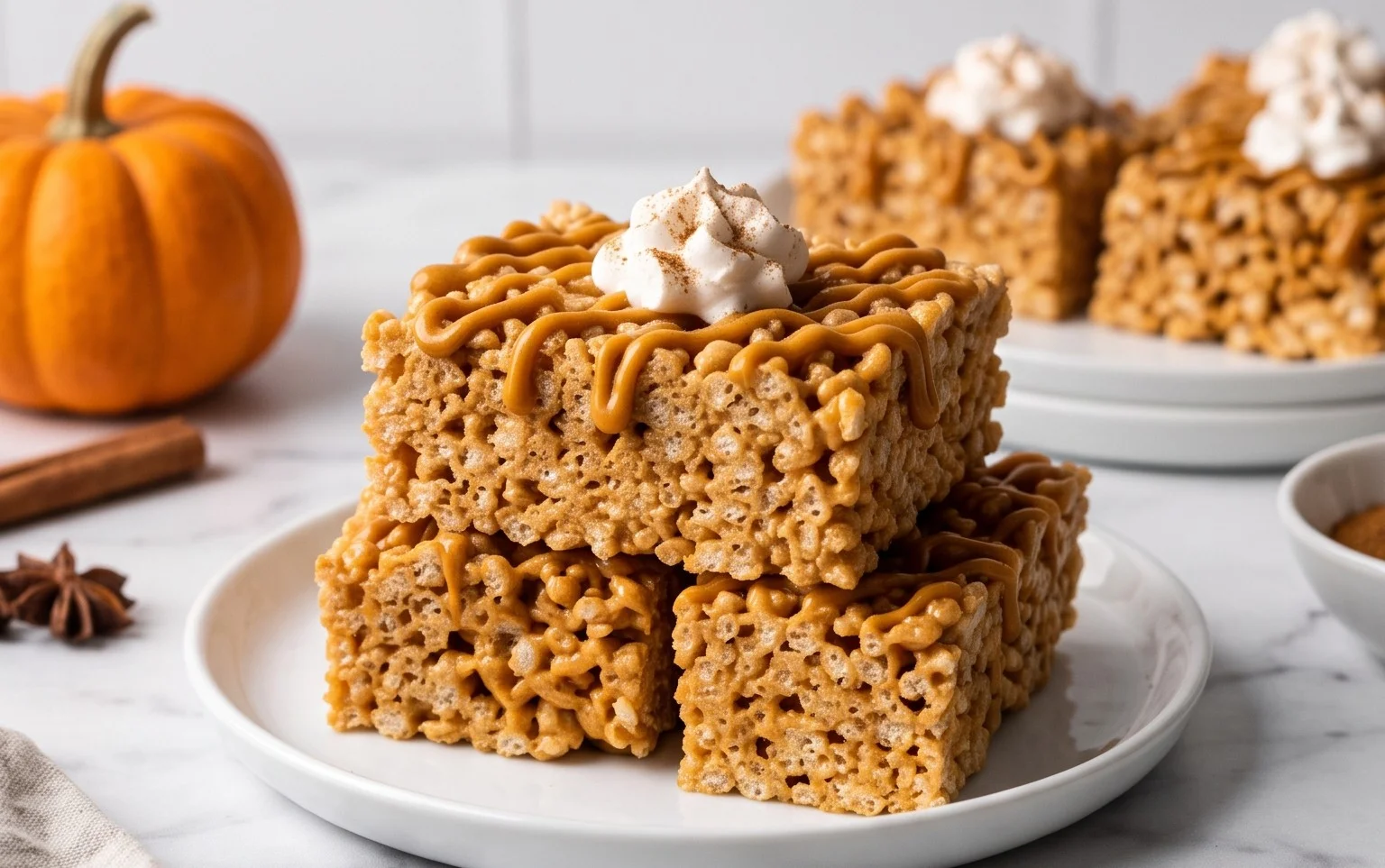 Pumpkin Pie Rice Krispie Treats Easy Recipe
